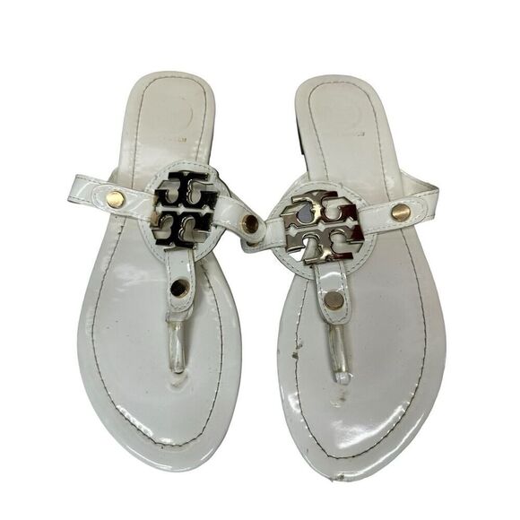 Tory Burch Shoes - Tory Burch White flats with Silver Logo sz 39